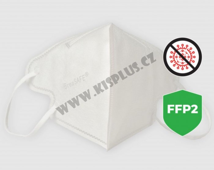 Respirátor BreaSAFE FFP2 - sada 5ks (tj. 1ks=58Kč) vel. M bílá