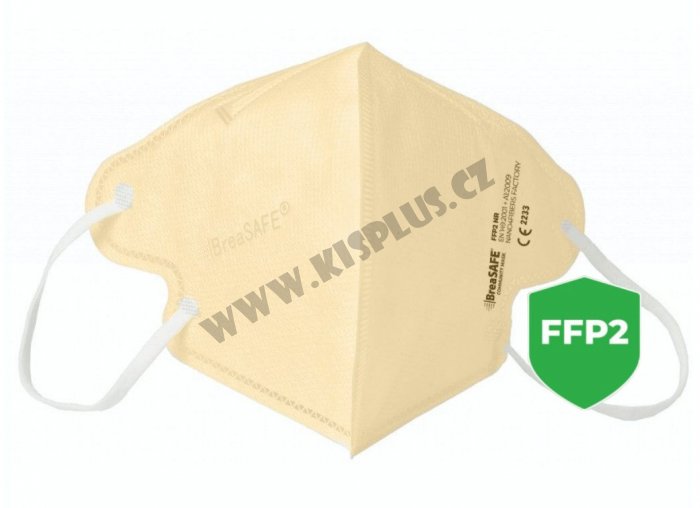 Respirátor BreaSAFE FFP2 - sada 5ks (tj. 1ks=58Kč) vel. L béžová